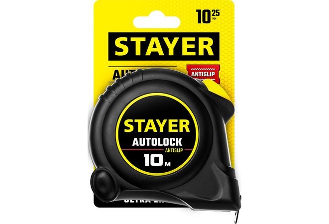 Рулетка 10м/25мм с автостопом АutoLock STAYER